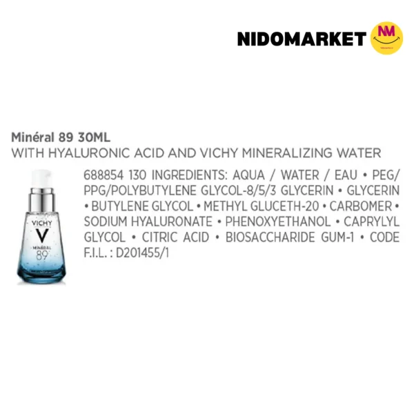 ترکیبات سرم آبرسان مینرال 89 ویشی Vichy Mineral