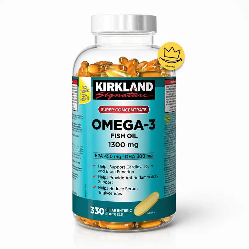 kirkland-omega-3-fish-oil-1300mg-330-softgels.webp سافت ژل امگا 3 کرکلند Fish Oil 1300 mg 330 عددی نیدومارکت