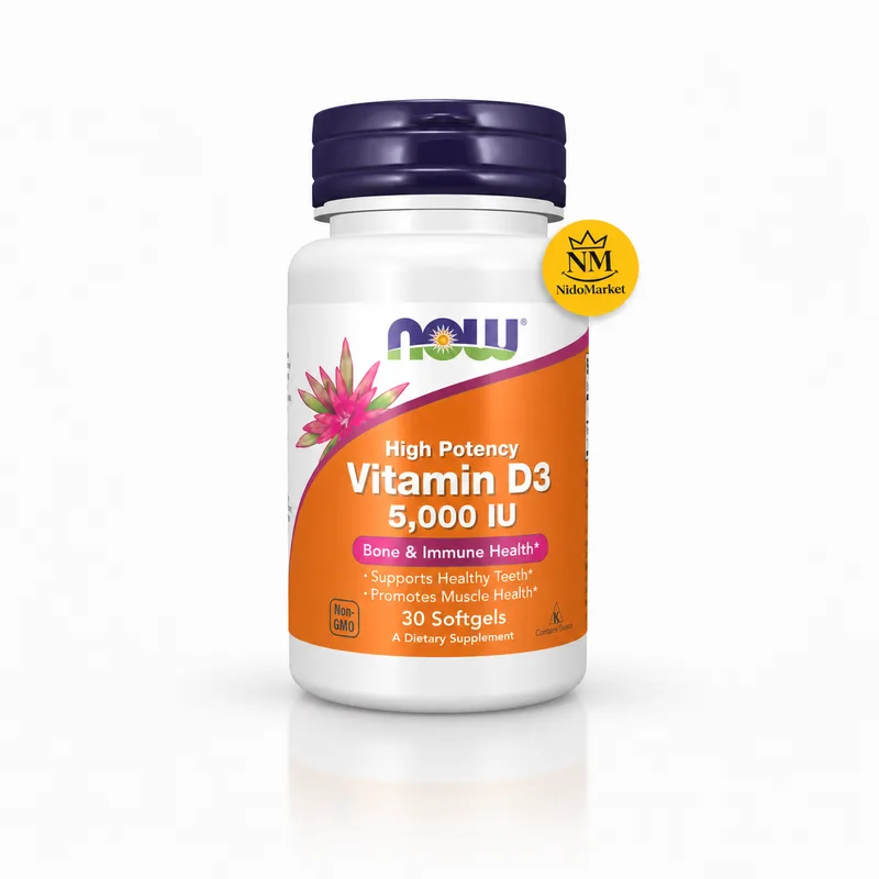 now-vitamin-d3-5000iu-30-softgels.webp سافت ژل ویتامین D3 ناو 5000 IU 30 عددی نیدومارکت