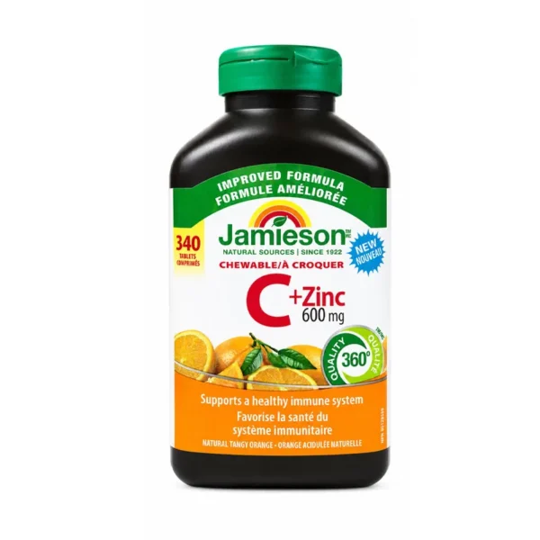 قرص جویدنی ویتامین C و زینک جیمیسون 600mg بسته 340