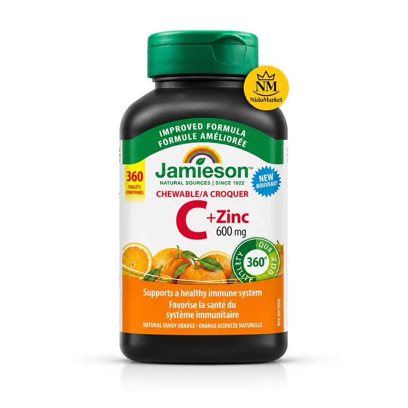 قرص جویدنی ویتامین C و زینک جیمیسون 600mg بسته 340 عددی قرص جویدنی ویتامین C و زینک جیمیسون 600mg بسته 340 عددی