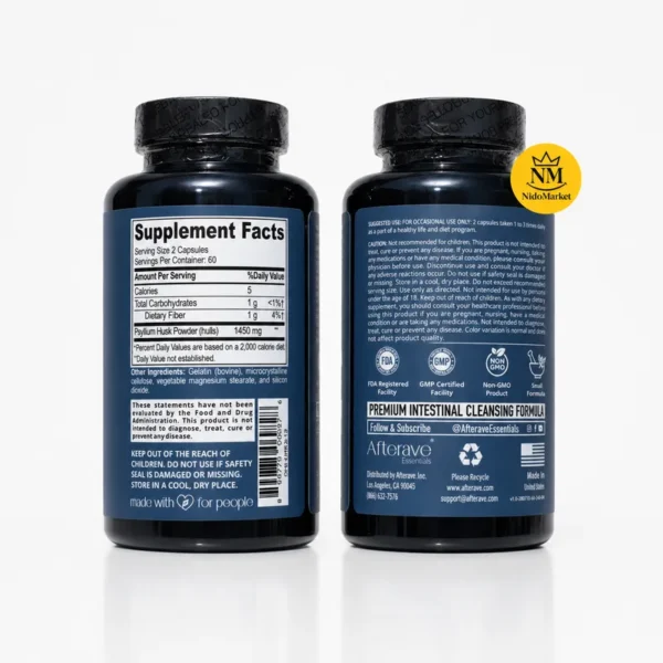 Afterave Essentials PsylliumSeed 120 Capsules اورجینال نیدومارکت