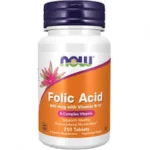 بطری مکمل NOW Folic Acid 800 mcg with Vitamin B-12