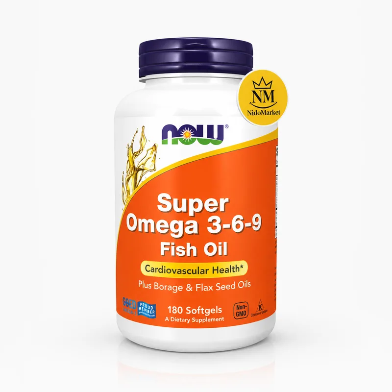 خرید سافت ژل امگا 3-6-9 ناو از نیدومارکت سافت ژل امگا 3-6-9 ناو NOW Super Omega 3-6-9 180 عددی نیدومارکت