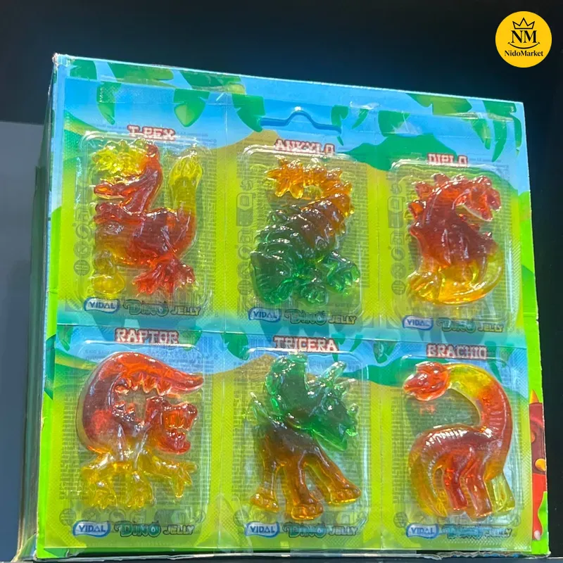 خرید ژله دایناسوری ویدال Dino Jelly مجموعه 6 عددی اورجینال تصویر محصول نیدومارکت