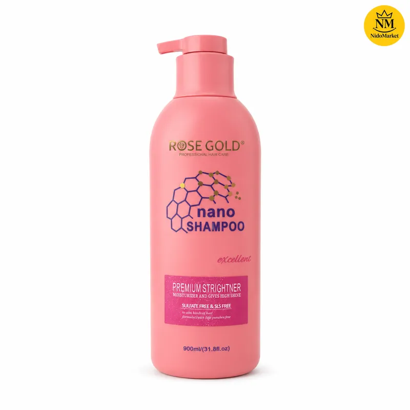 شامپو نانو رز گلد Premium Straightener شامپو نانو رز گلد Premium Straightener حجم 900 میلی لیتر نیدومارکت
