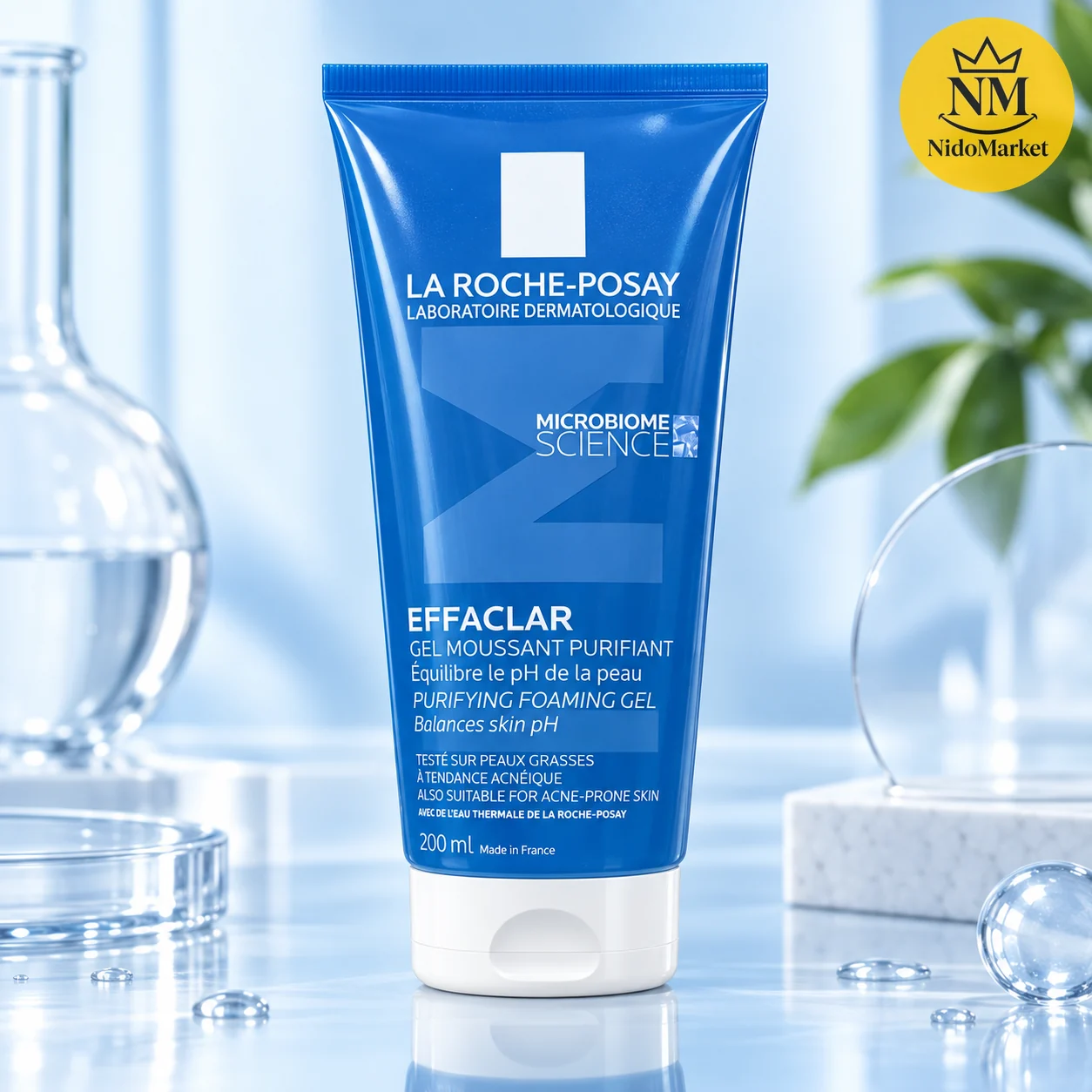 خرید ژل شوینده افکلار لاروش پوزای اورجینال بسته ژل شوینده افکلار لاروش پوزای در چیدمان روشن همراه با جزئیات کامل شکل و رنگ بستهبندی