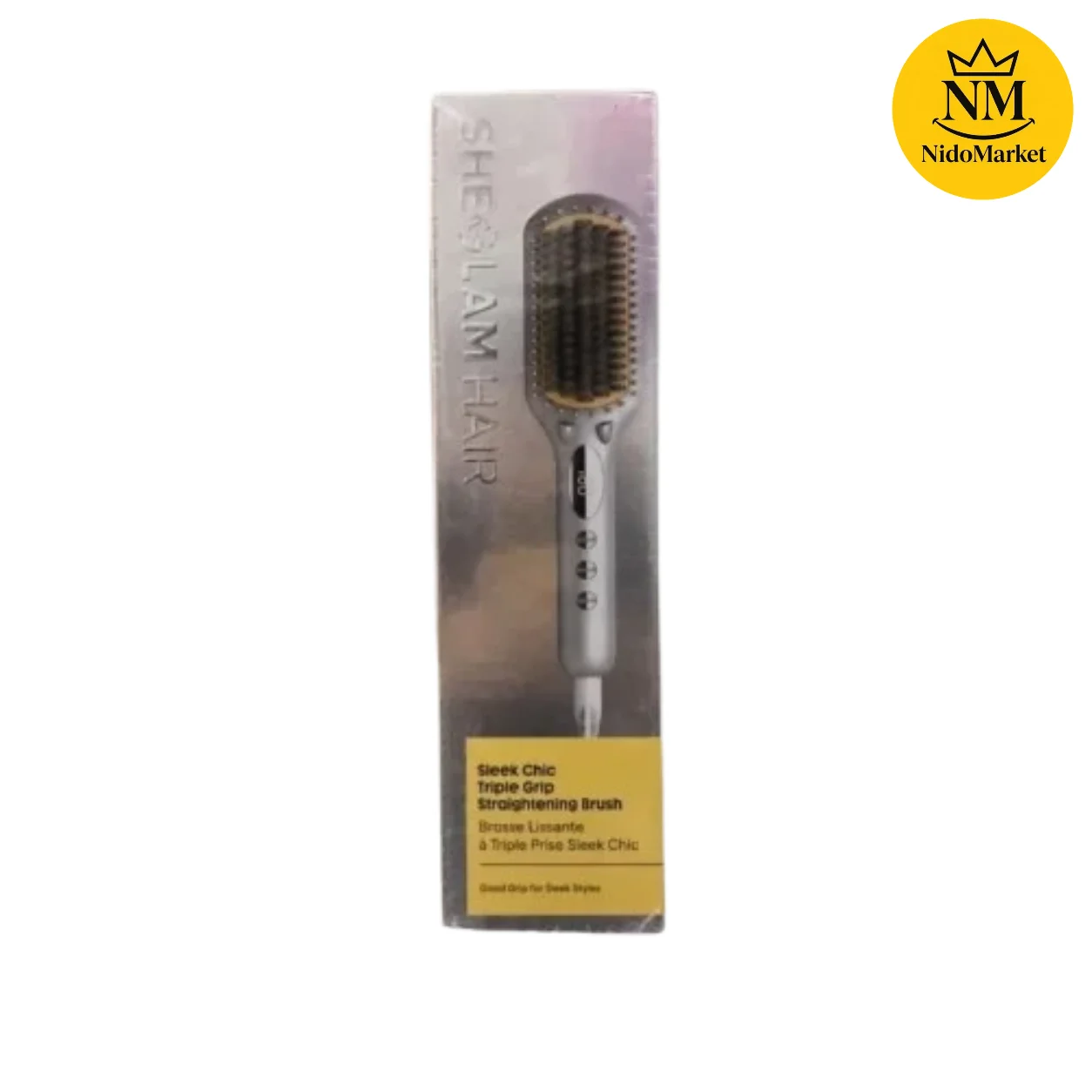 NidoMarket (47) برس صافکننده مو شیگلم مدل Sleek Chic Triple Grip Straightening Brush
