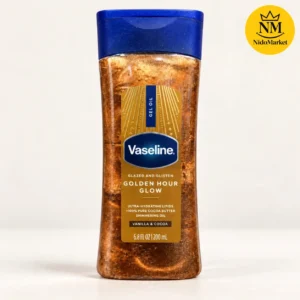 ژل روغن بدن براق‌کننده وازلین مدل Golden Hour Glow حجم ۲۰۰ میلی‌لیتر